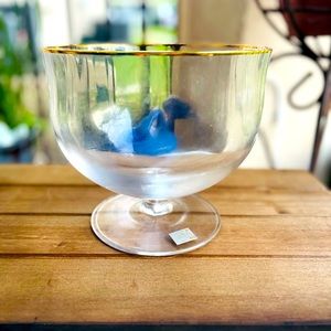 MIKASA Vintage Glass Bowl with Gold Trim